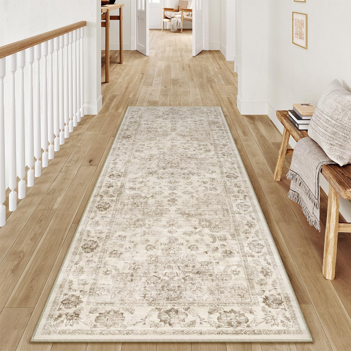 Farmhouse Washable Non Slip Runner Rug