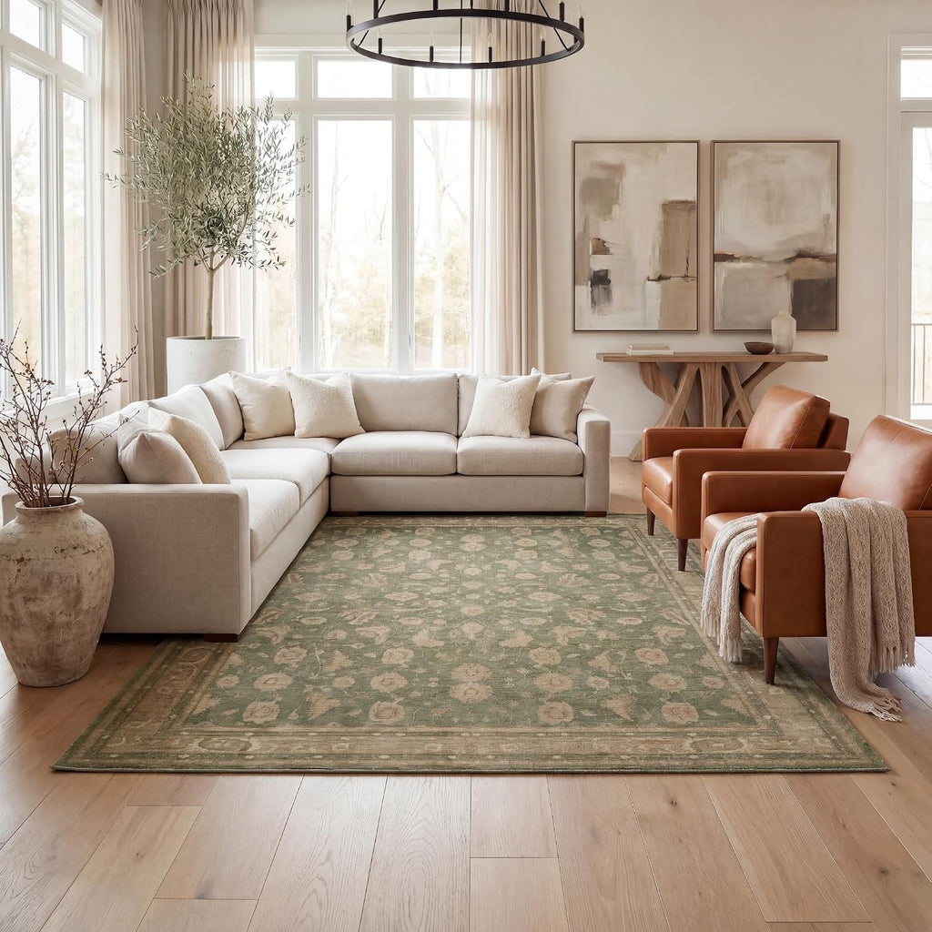 Washable Vintage Non Slip Large Rug