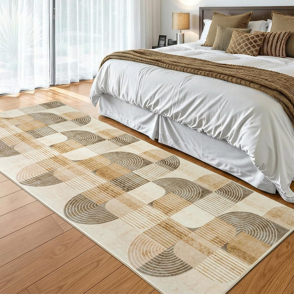 Geometric Washable Non Slip Runner Rug