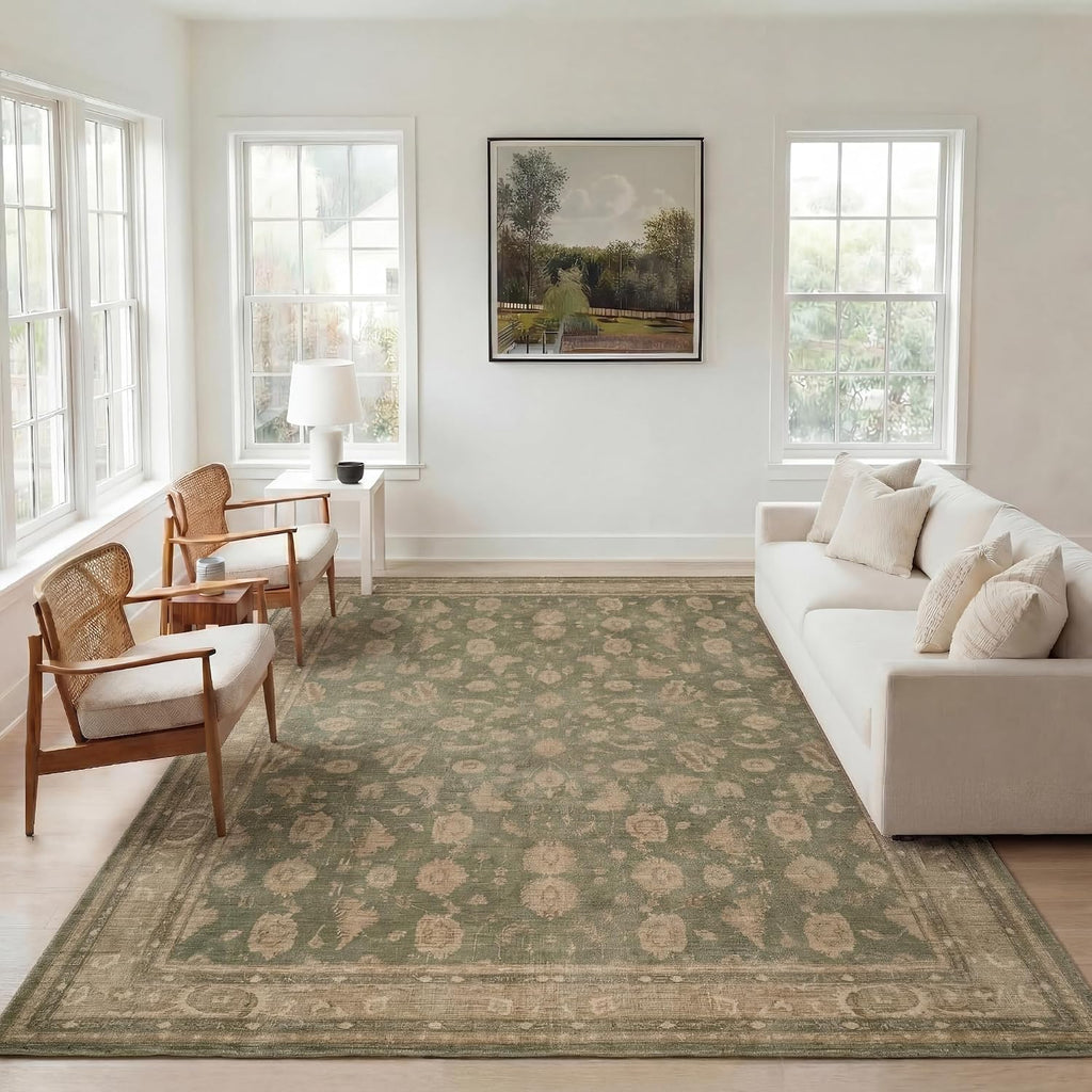 Washable Vintage Non Slip Large Rug