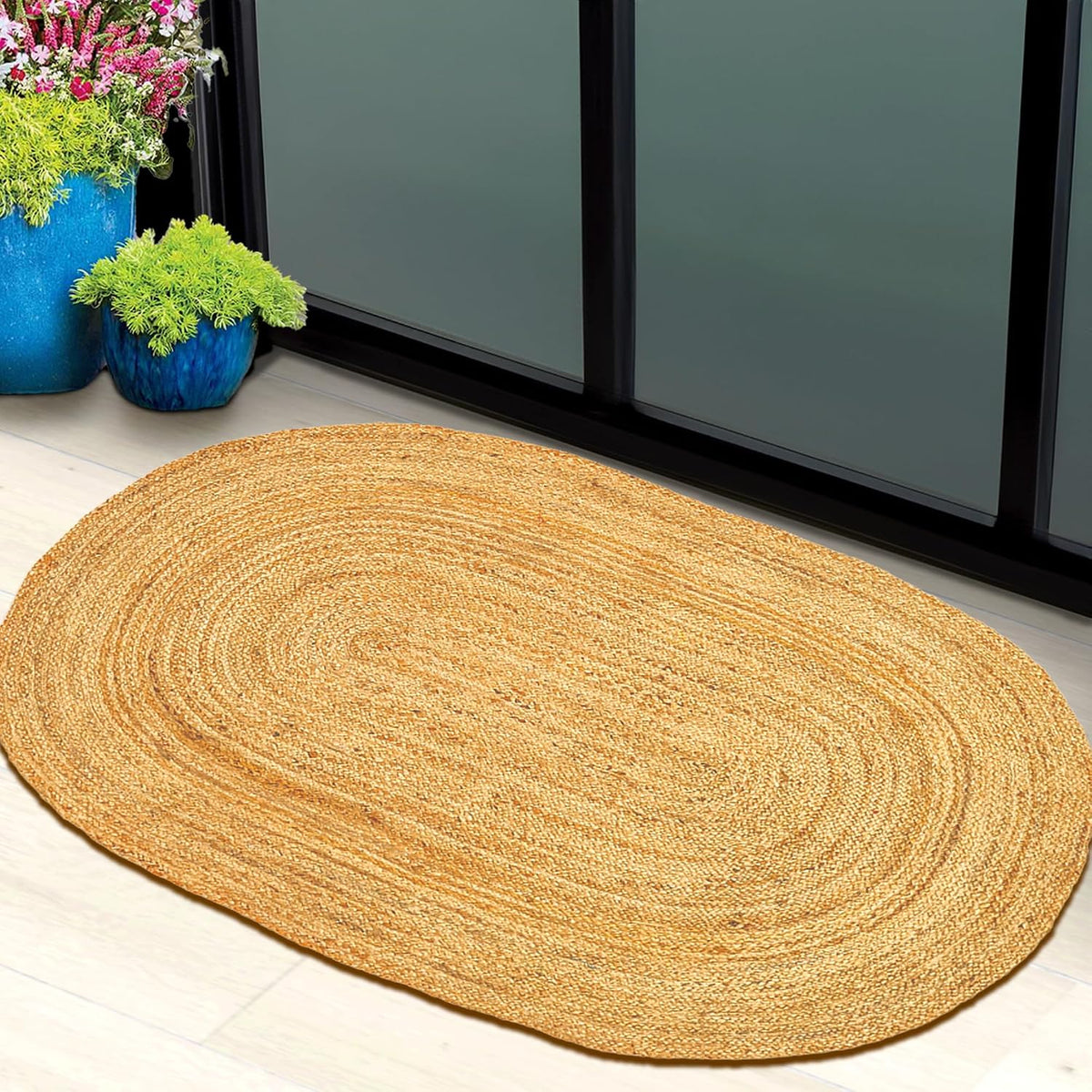 Handwoven Braided Natural Jute Rug