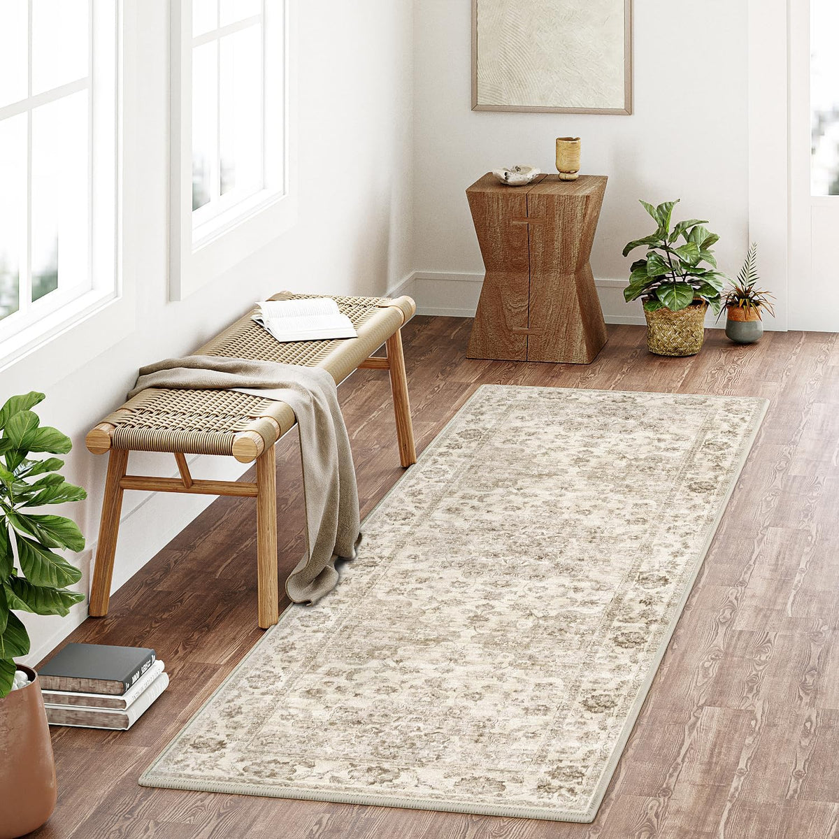 Farmhouse Washable Non Slip Runner Rug