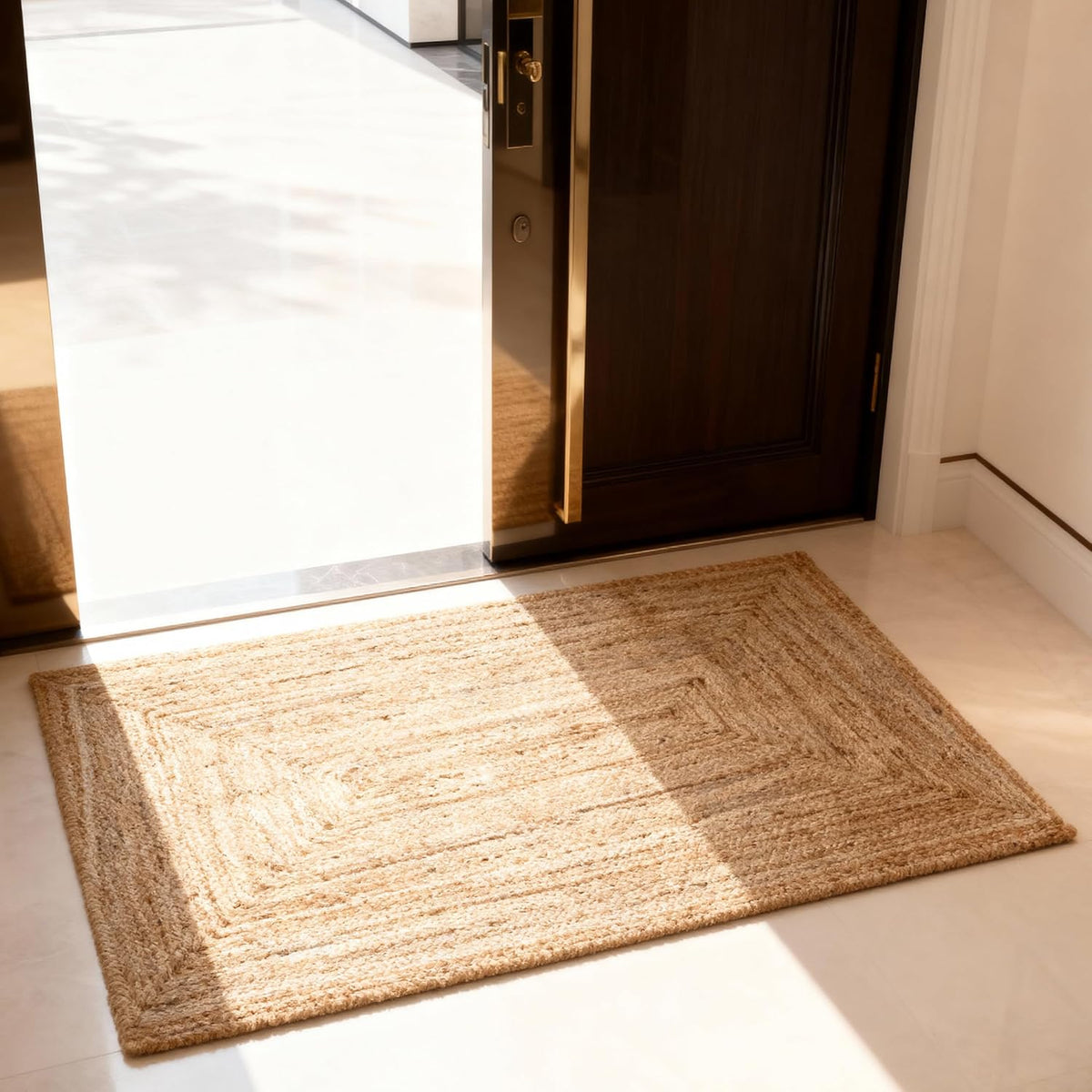 Handwoven Braided Reversible Jute Rug