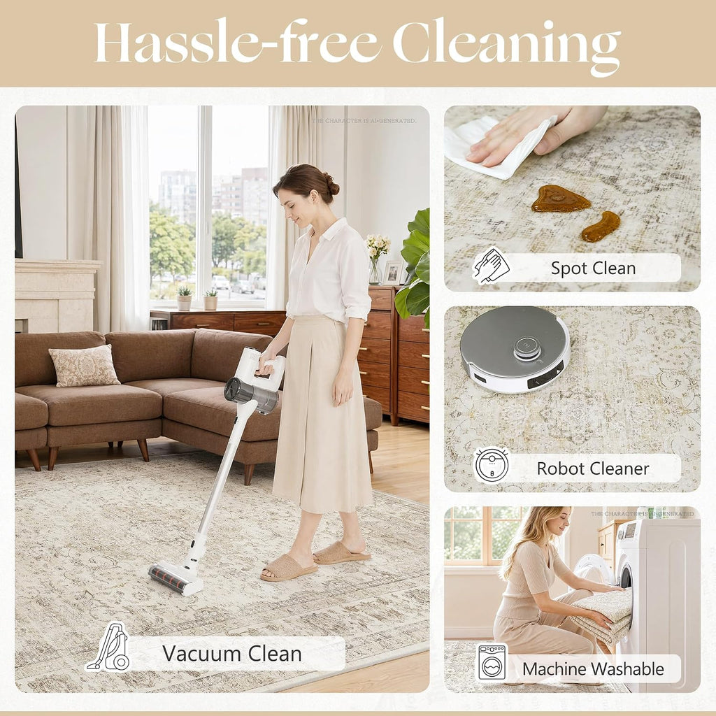 Farmhouse Washable Non Slip Runner Rug