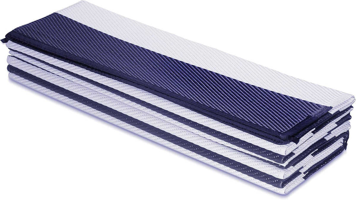 Striped Recycled Plastic Patio Rug
