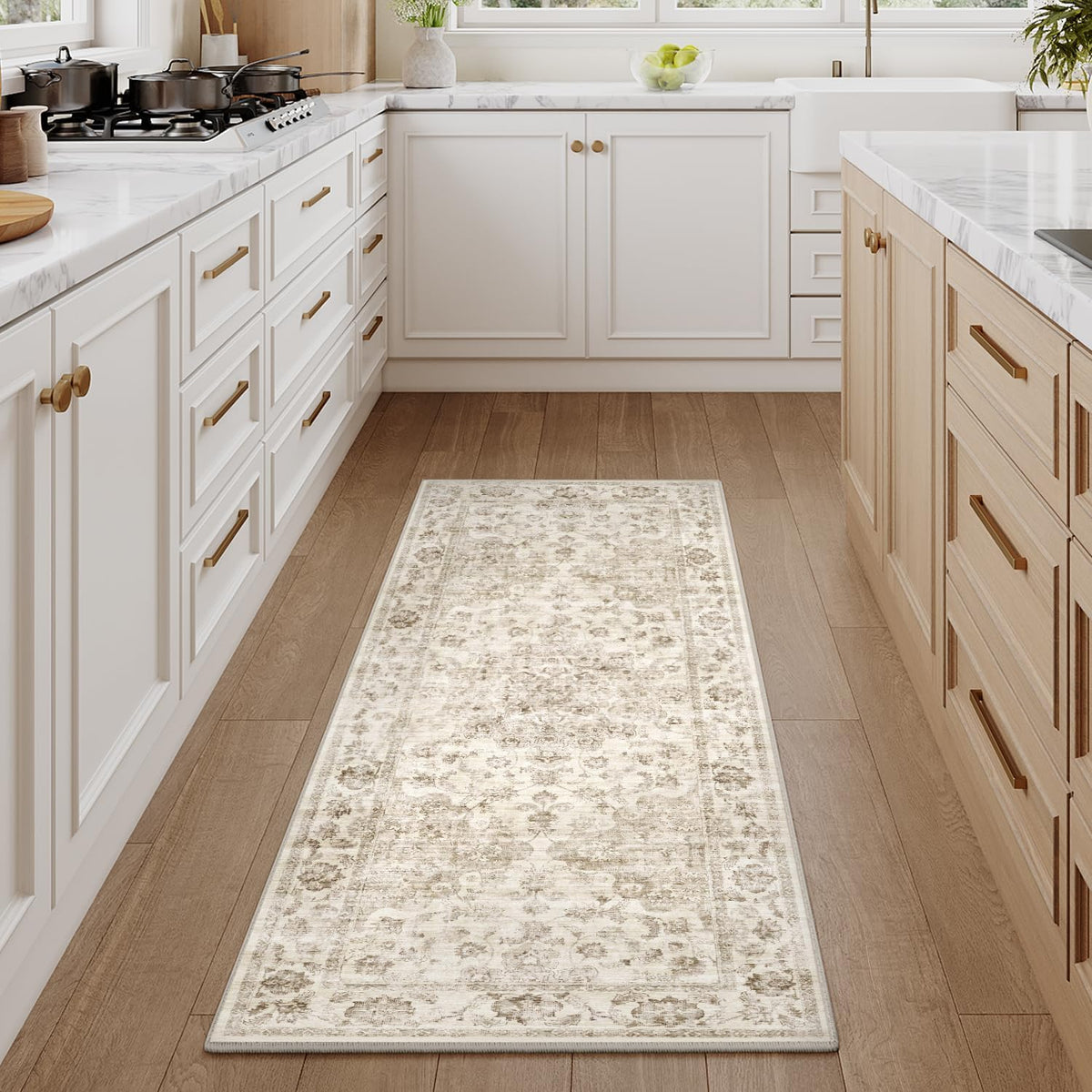 Farmhouse Washable Non Slip Runner Rug