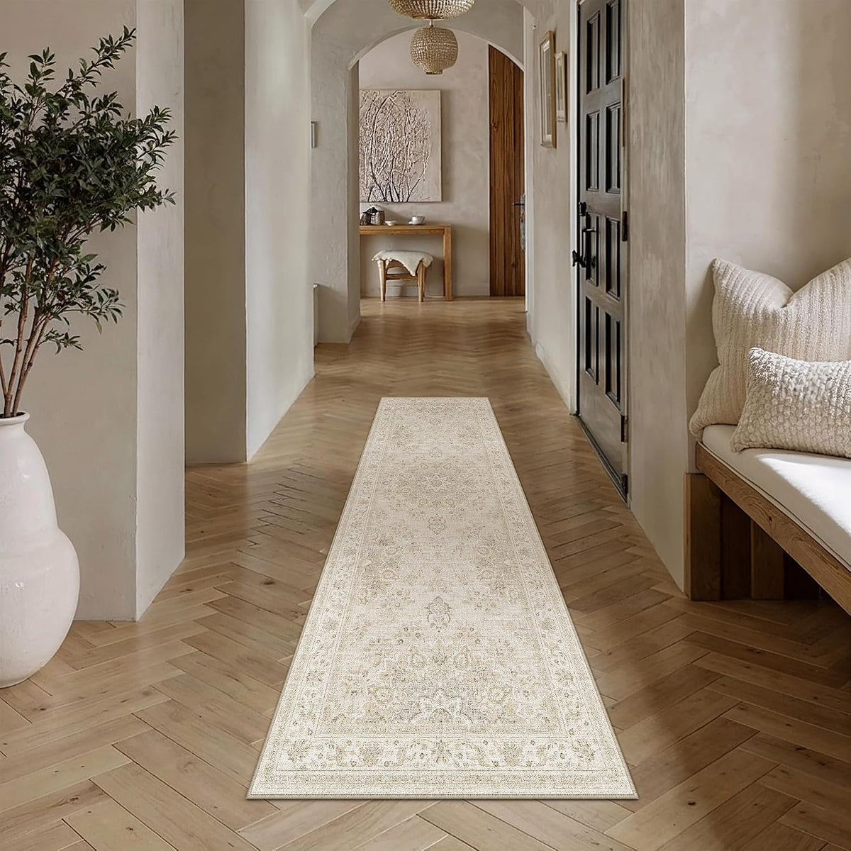 Vintage Washable Non Slip Runner Rug