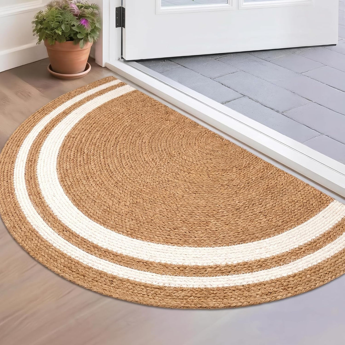 Half Circle Handwoven Jute Doormat