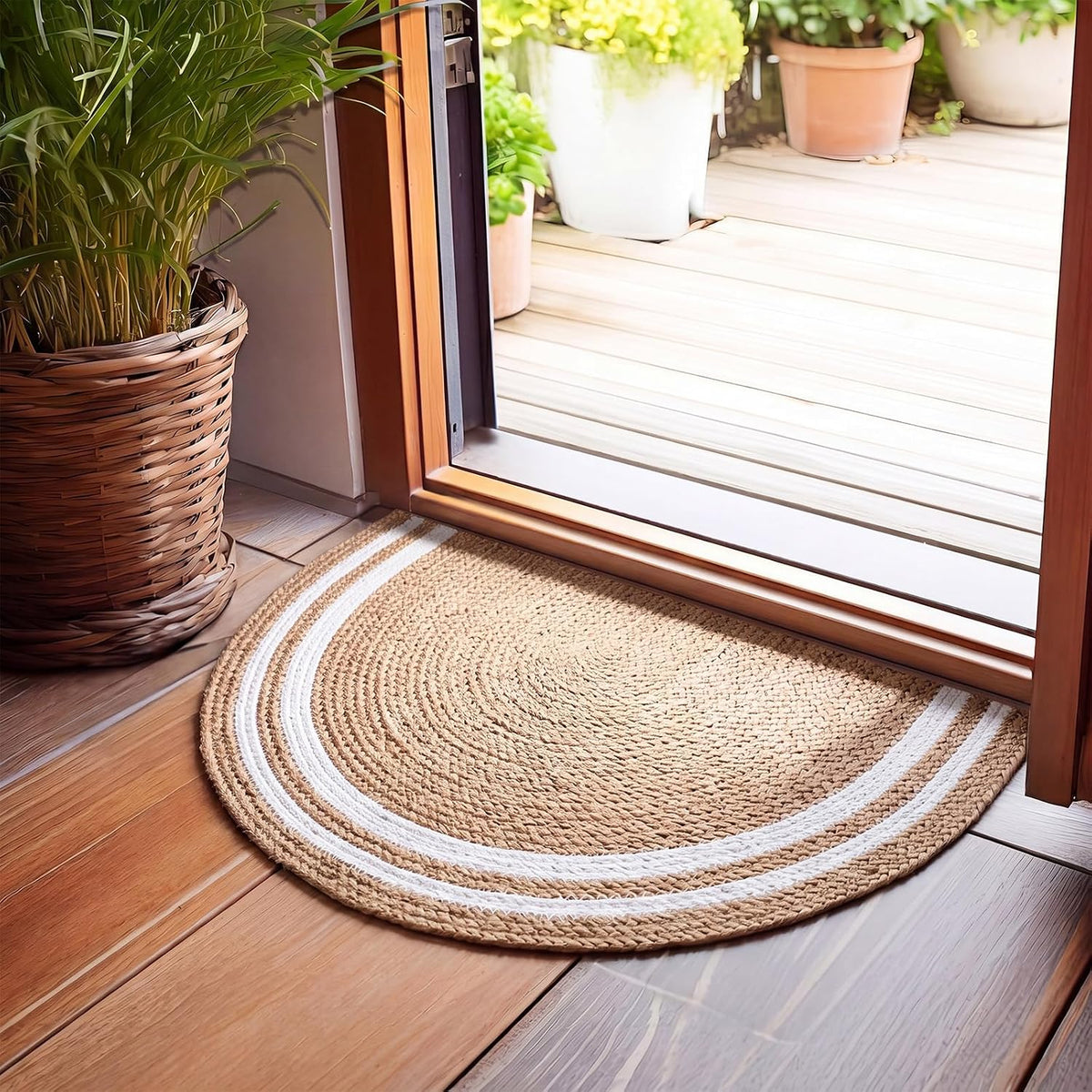 Half Circle Handwoven Jute Doormat