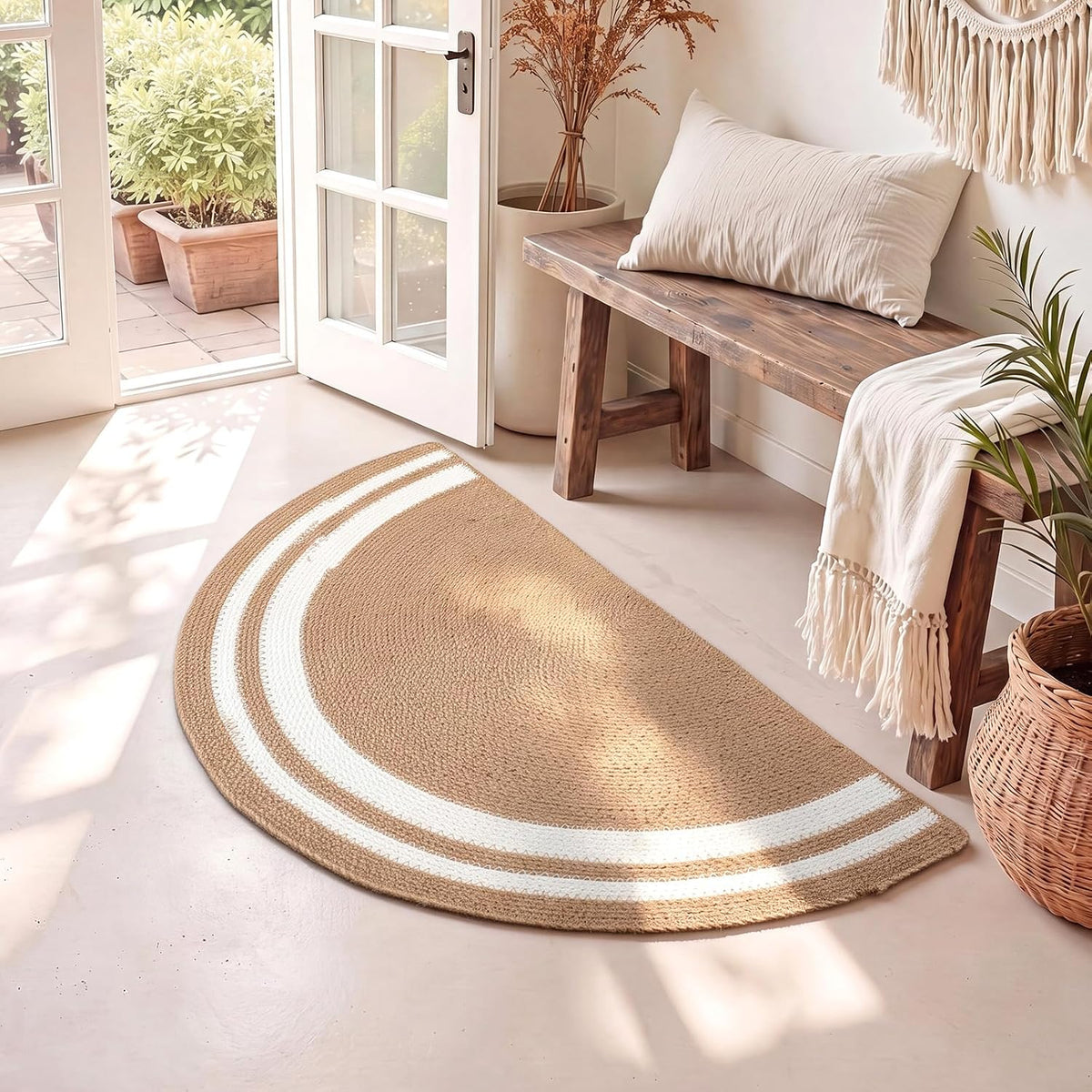 Half Circle Handwoven Jute Doormat