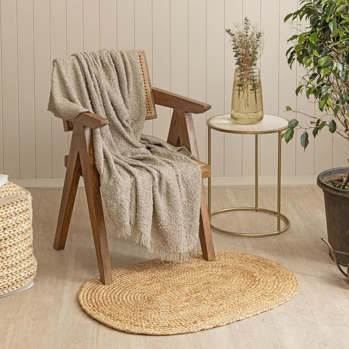 Reversible Oval Handwoven Jute Doormat