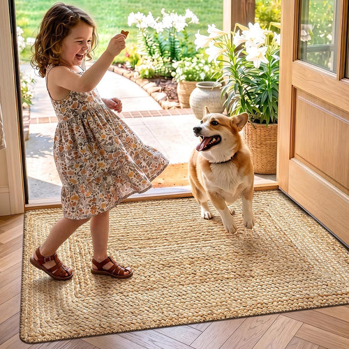 Braided Natural Jute Non Slip Doormat