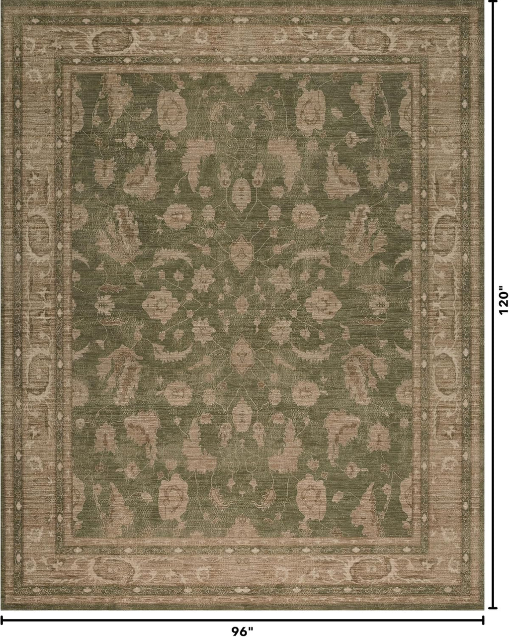 Washable Vintage Non Slip Large Rug