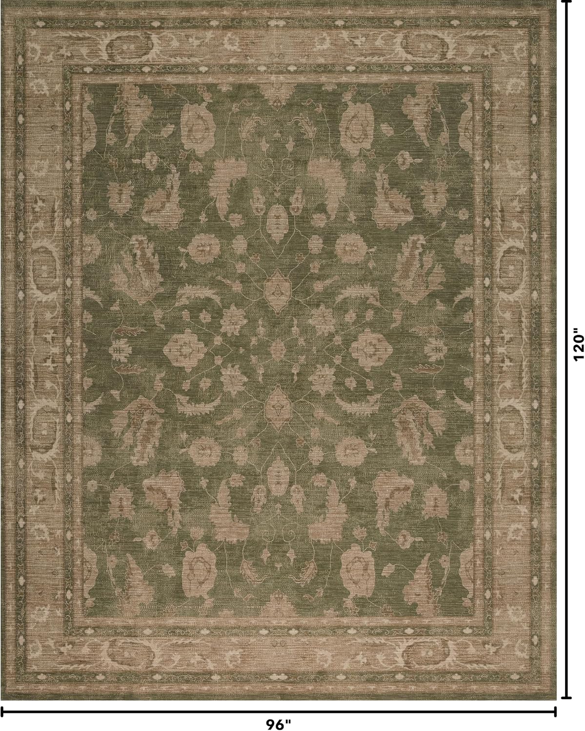 Washable Vintage Non Slip Large Rug
