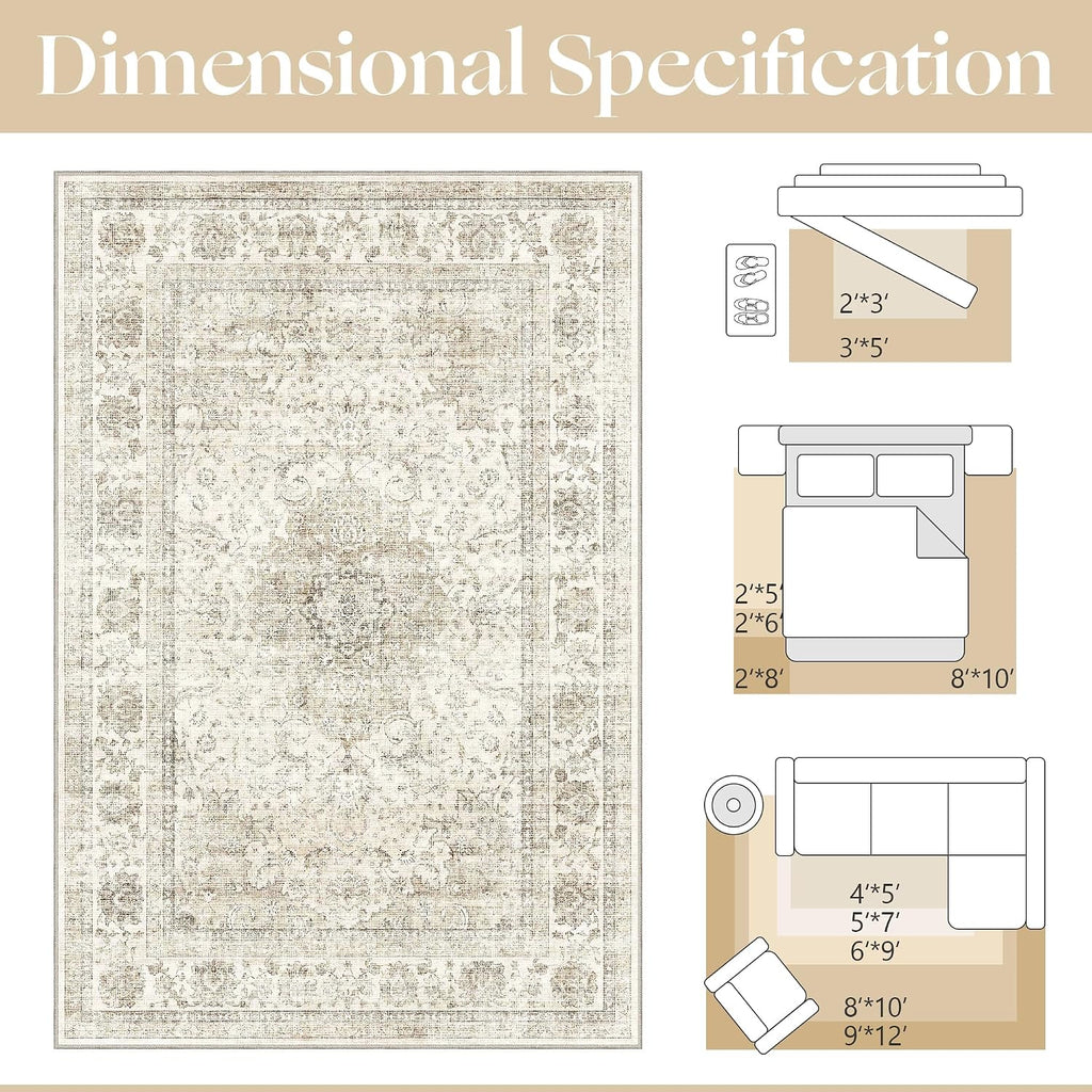 Farmhouse Washable Non Slip Runner Rug