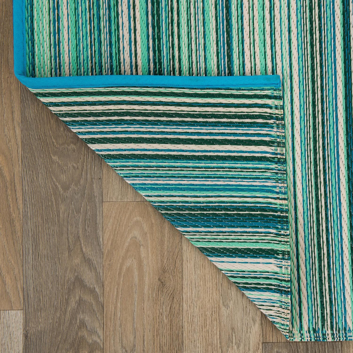 Striped Weatherproof Recycled Outdoor Rug