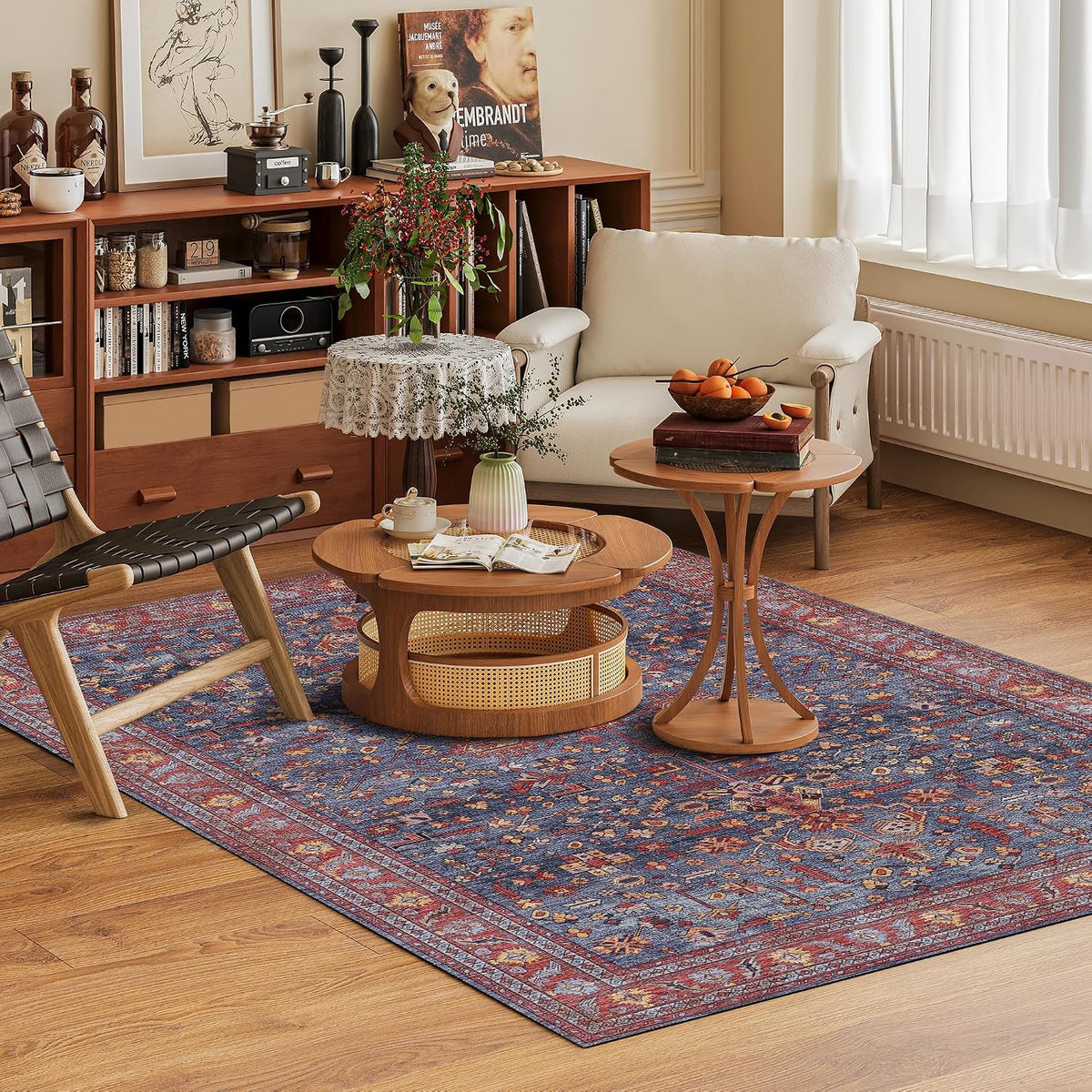 Washable Vintage Persian Non Slip Rug