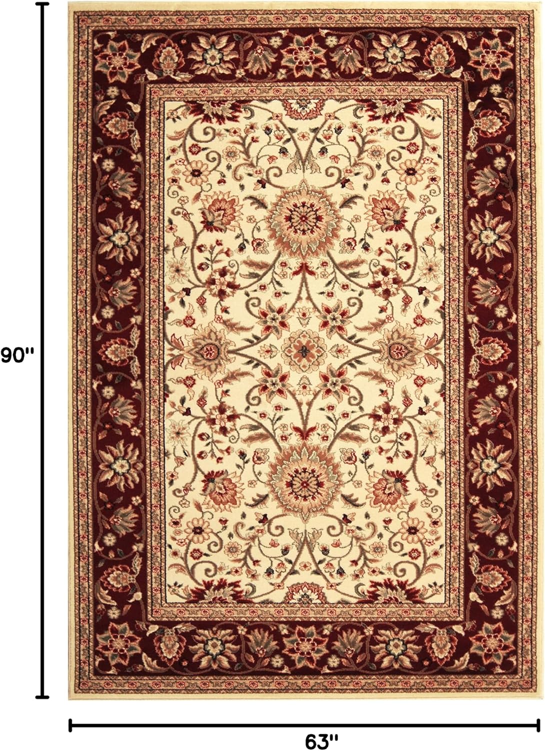 Traditional Oriental Non Shed Area Rug