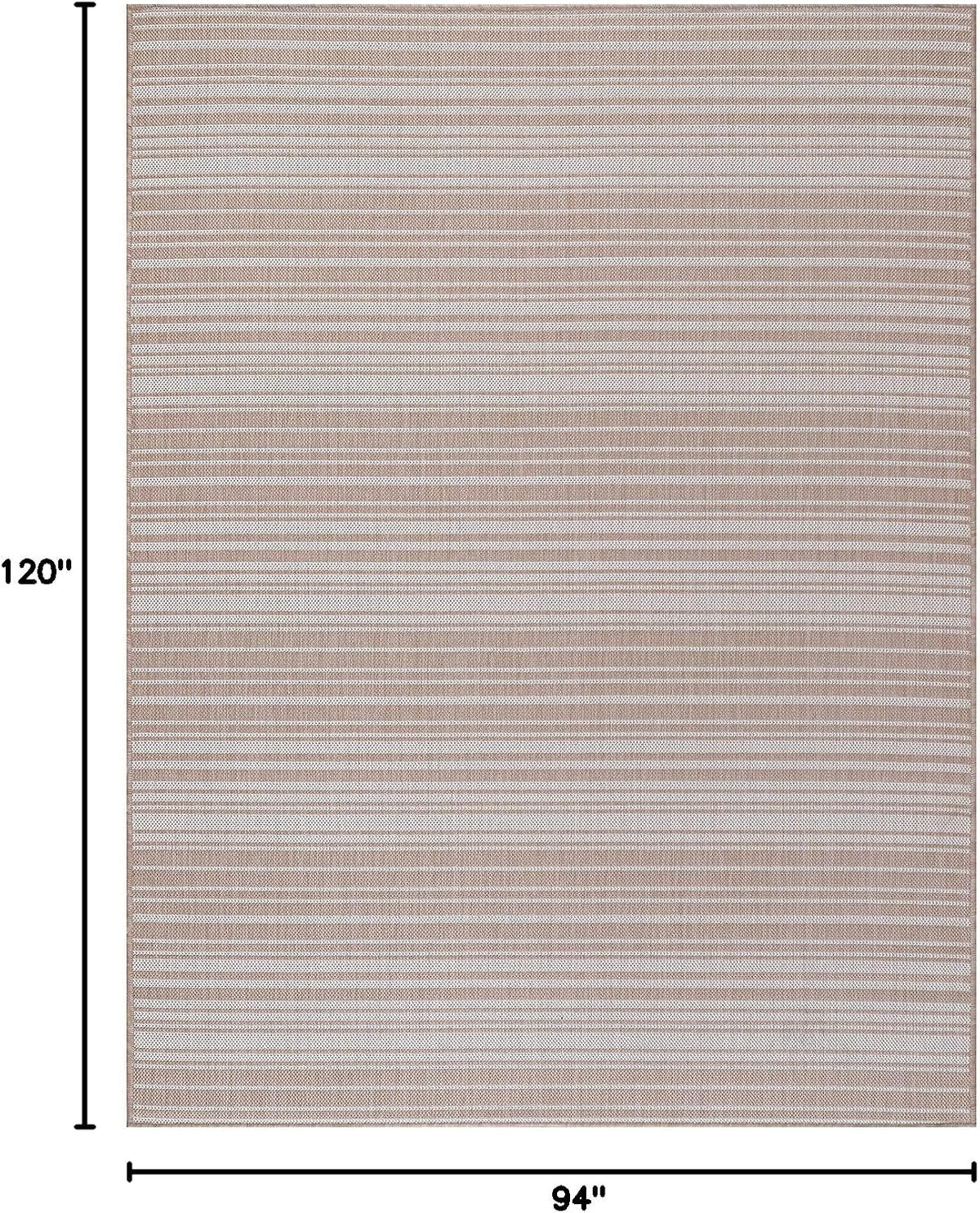 Striped Waterproof Washable Patio Rug