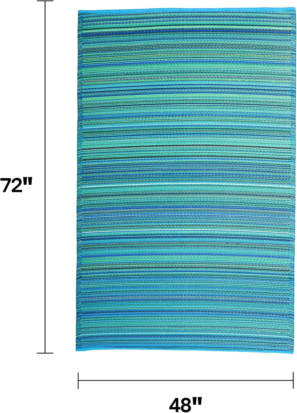 Striped Recycled Plastic Outdoor Rug