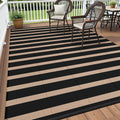 Striped Waterproof Reversible Patio Rug