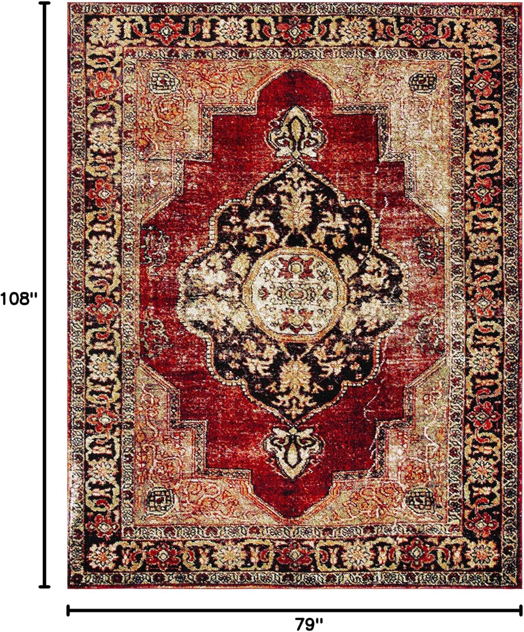 Vintage Persian Oriental Non Shed Rug