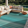 Striped Weatherproof Recycled Outdoor Rug