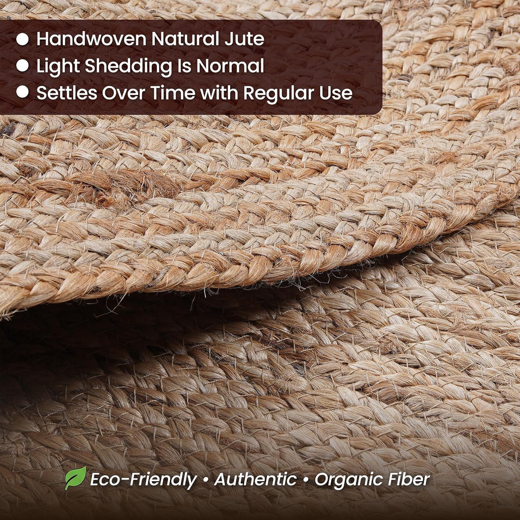 Handwoven Braided Reversible Jute Rug