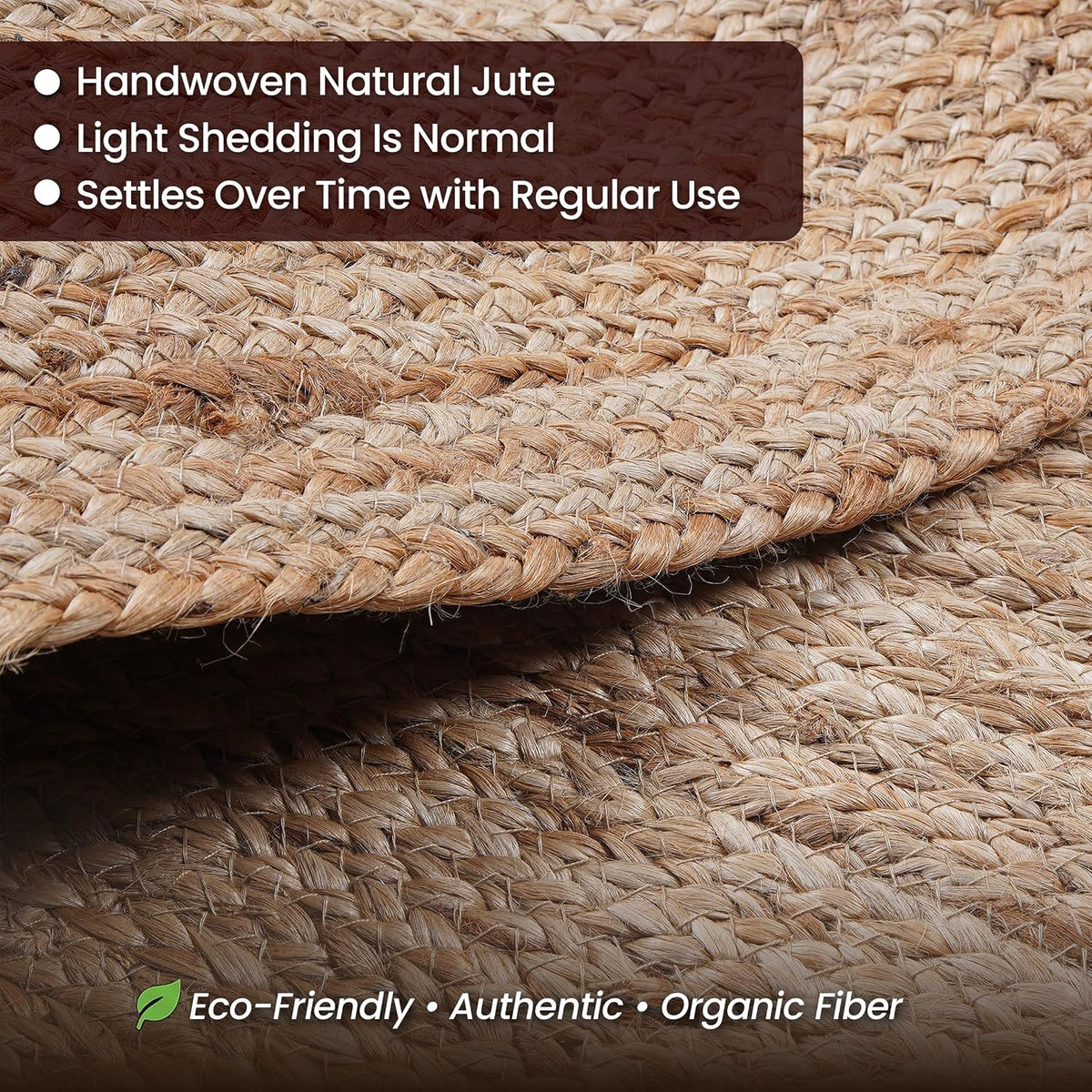 Handwoven Braided Reversible Jute Rug